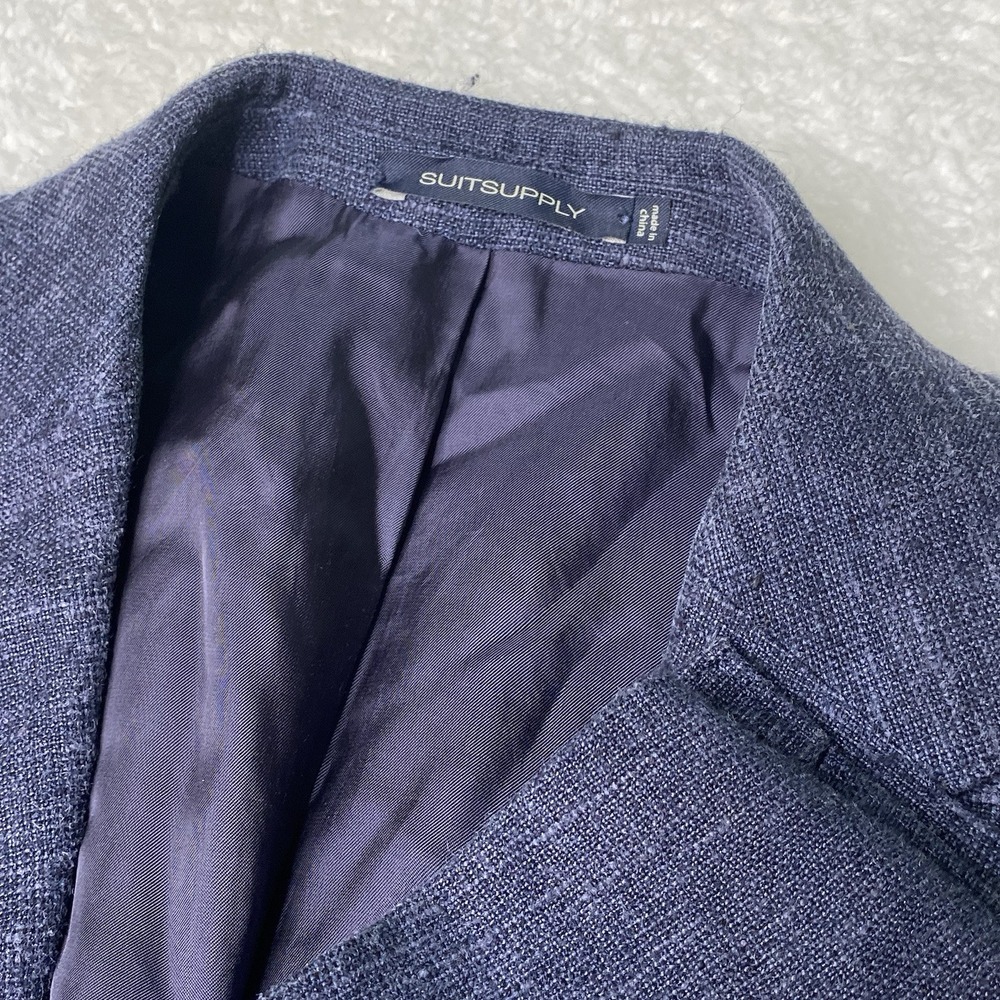 Men Suitsupply Blazer Lazio Single Breasted slim Silk Linen Wool Ethomas size 48 - Picture 2 of 16